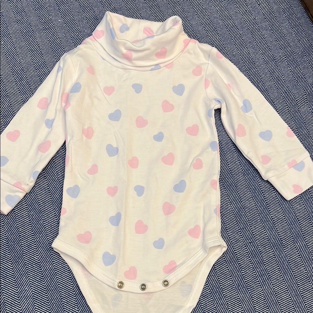 Little English White and Pink Bodysuit with Snap Closure